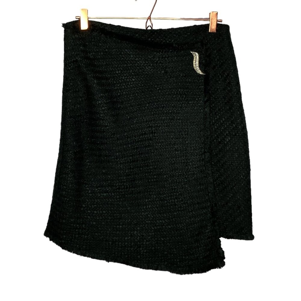 Vintage INC International Concepts 12 Black Asymmetrical Hem‎ Chic Tweed Skirt